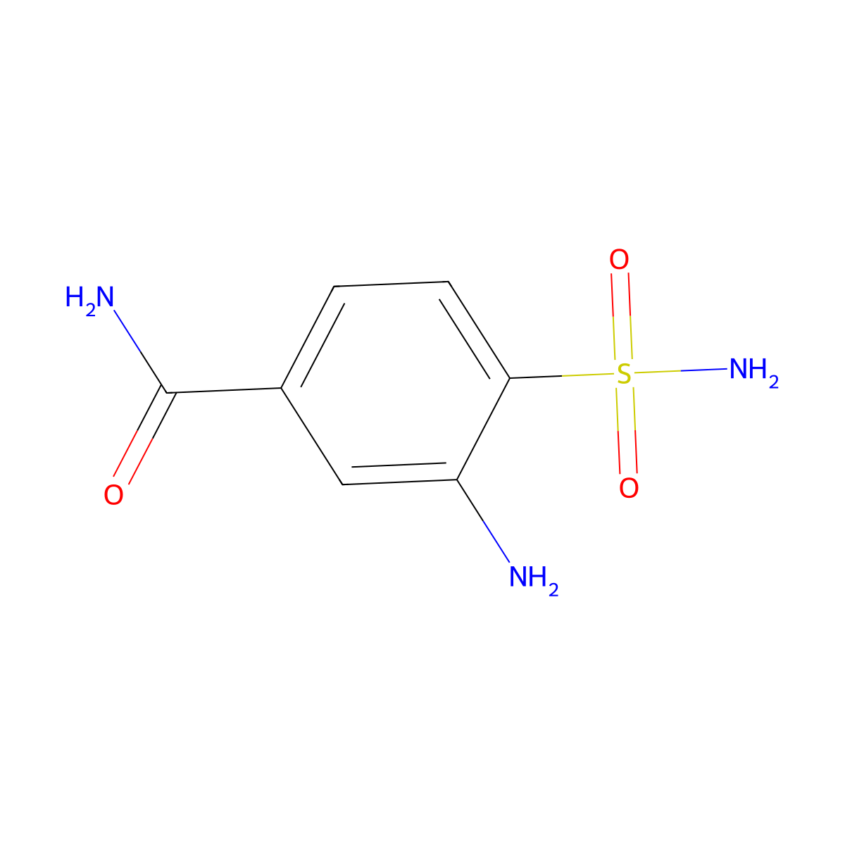 3-Amino-4-sulfamoylbenzamide molecular structure, CAS 1394040-08-4