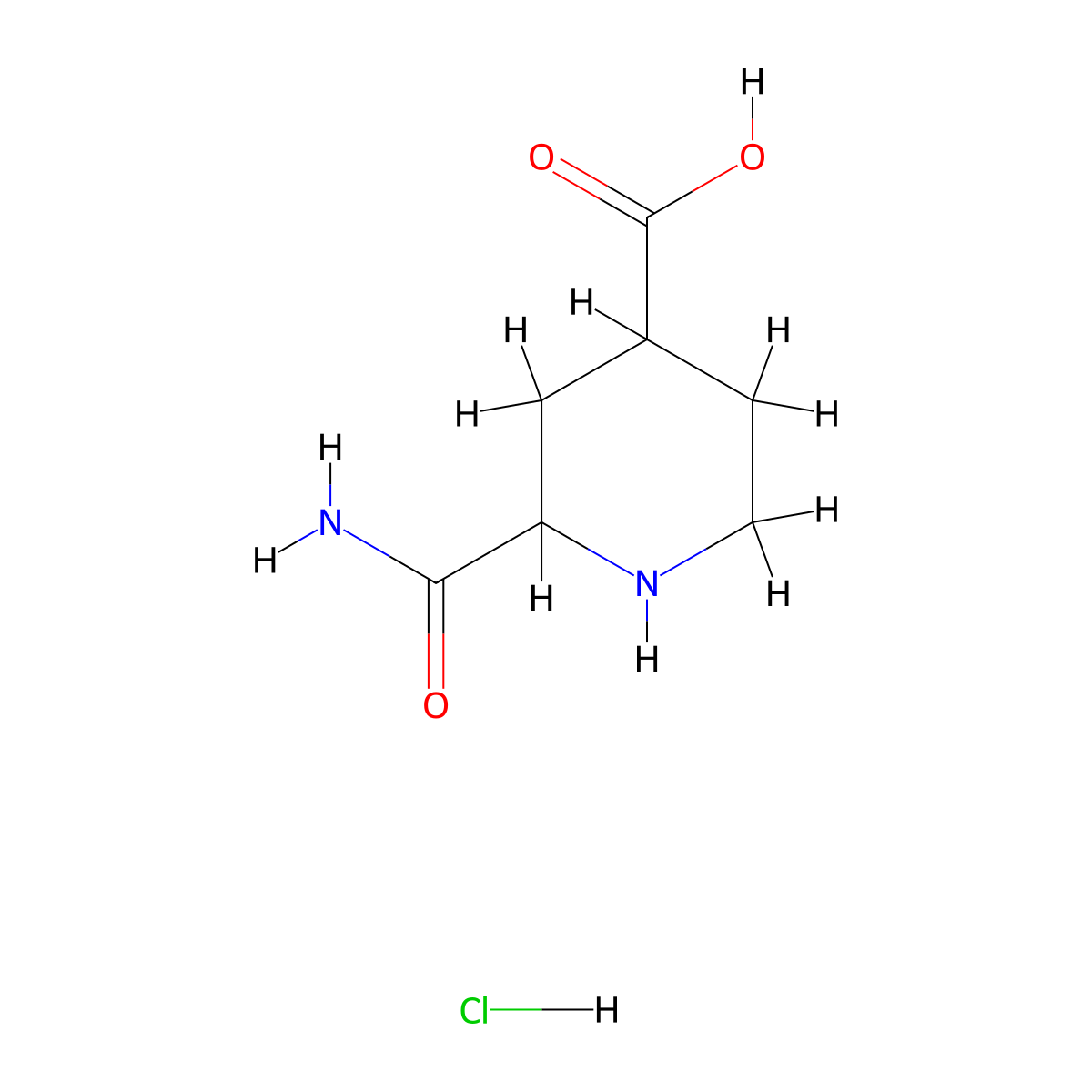 2-Carbamoylpiperidine-4-carboxylic acid hydrochloride molecular structure, CAS 1394040-09-5