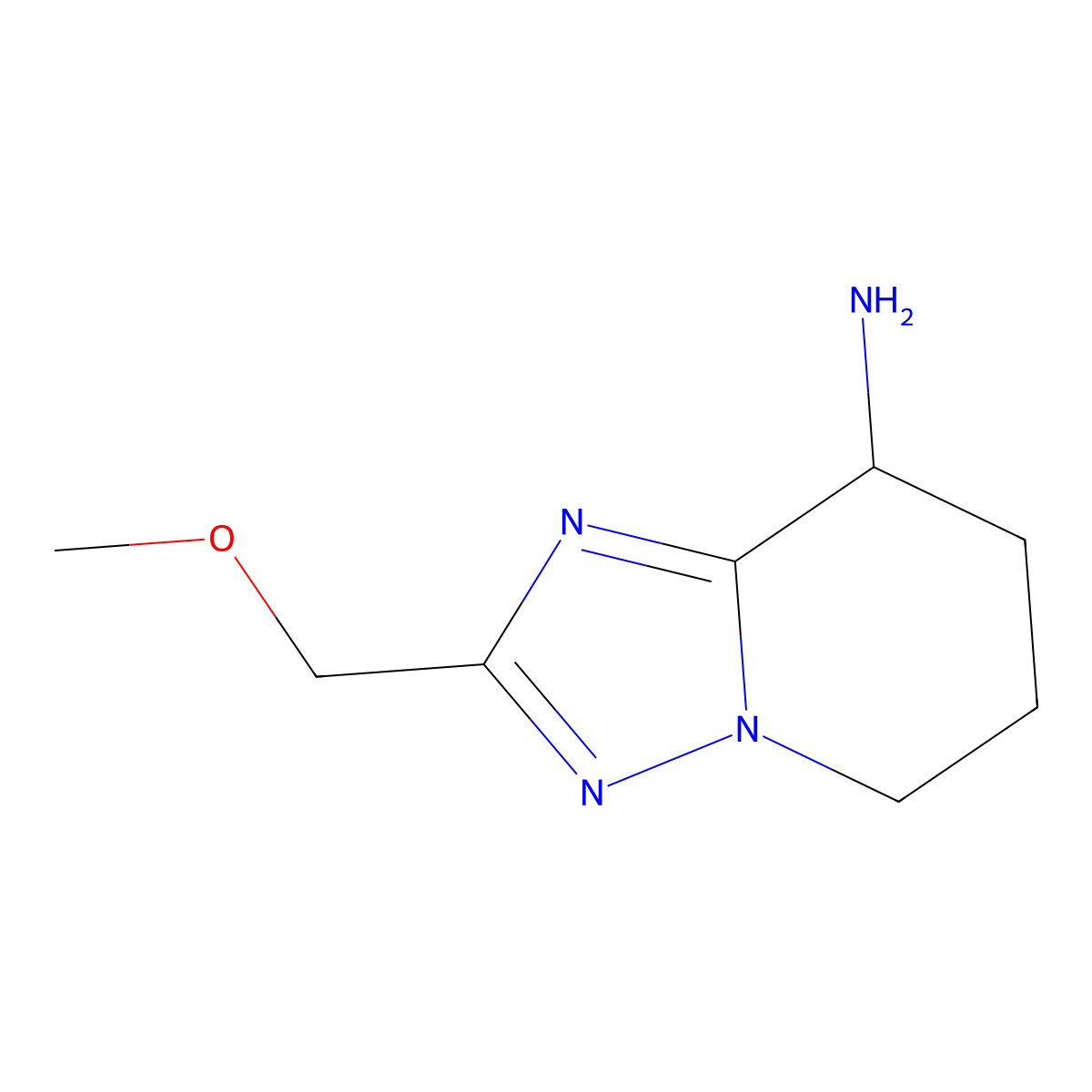 2-(methoxymethyl)-5H,6H,7H,8H-[1,2,4]triazolo[1,5-a]pyridin-8-amine molecular structure, CAS 1394040-11-9
