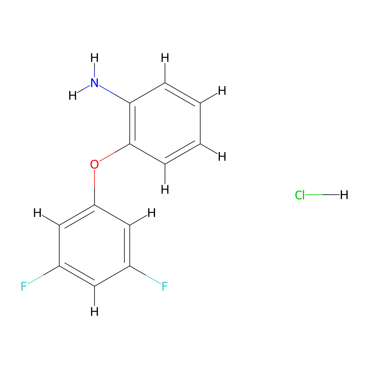 2-(3,5-Difluorophenoxy)aniline hydrochloride molecular structure, CAS 1394040-16-4