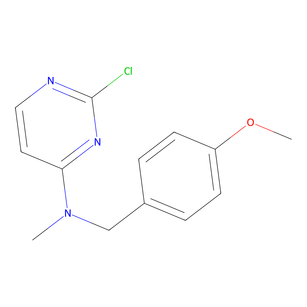 2-chloro-N-[(4-methoxyphenyl)methyl]-N-methylpyrimidin-4-amine molecular structure, CAS 1394040-31-3