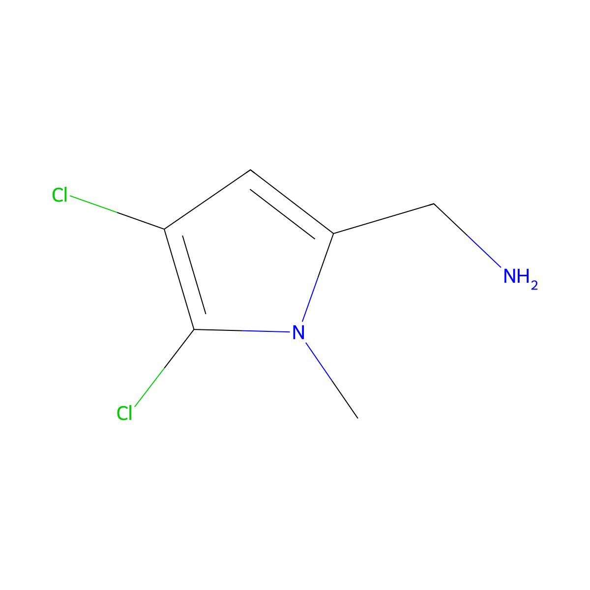 (4,5-dichloro-1-methyl-1H-pyrrol-2-yl)methanamine molecular structure, CAS 1394040-32-4