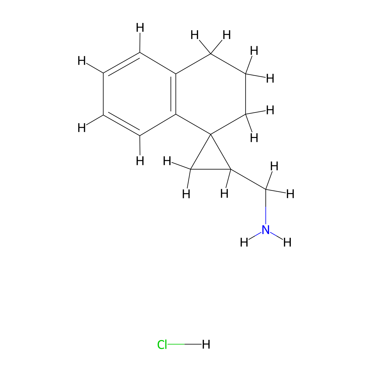 3',4'-dihydro-2'H-spiro[cyclopropane-1,1'-naphthalene]-3-ylmethanamine hydrochloride molecular structure, CAS 1394040-37-9