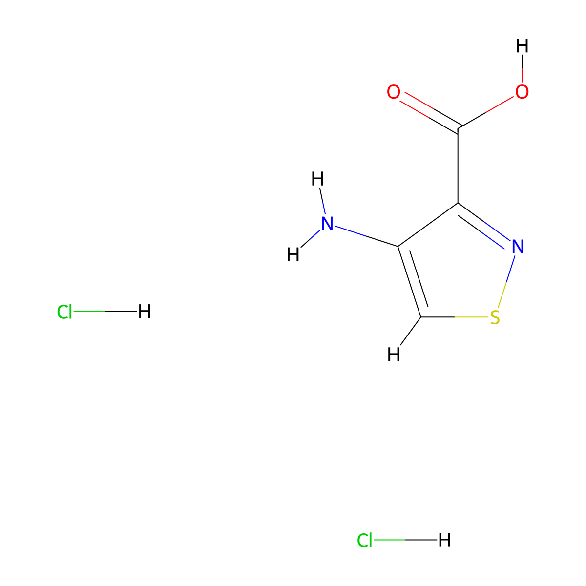 4-Amino-1,2-thiazole-3-carboxylic acid dihydrochloride molecular structure, CAS 1394040-47-1