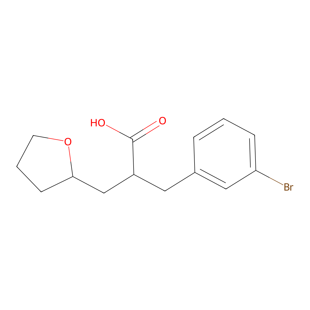 3-(3-Bromophenyl)-2-(oxolan-2-ylmethyl)propanoic acid molecular structure, CAS 1394040-53-9