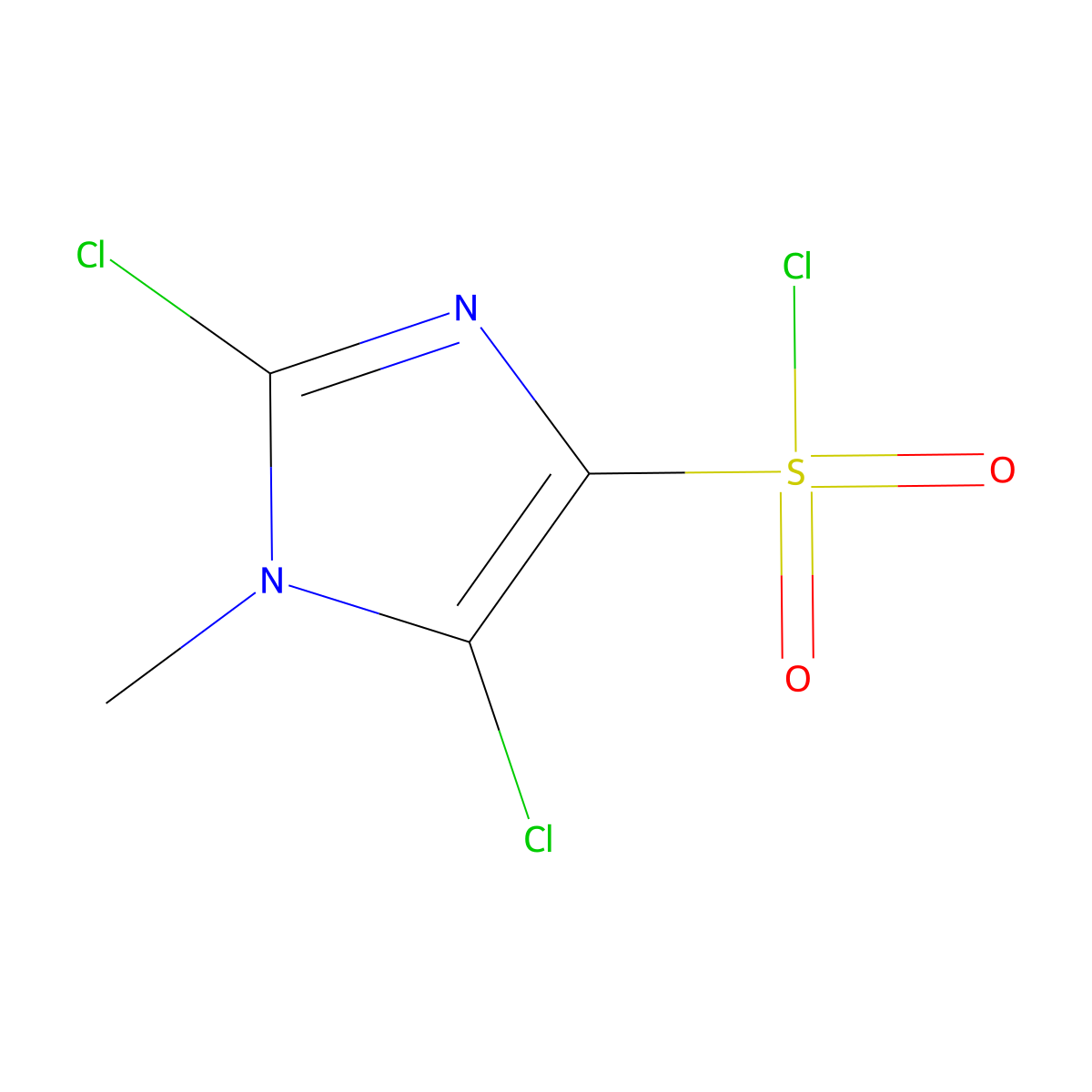2,5-dichloro-1-methyl-1H-imidazole-4-sulfonyl chloride molecular structure, CAS 1394040-56-2