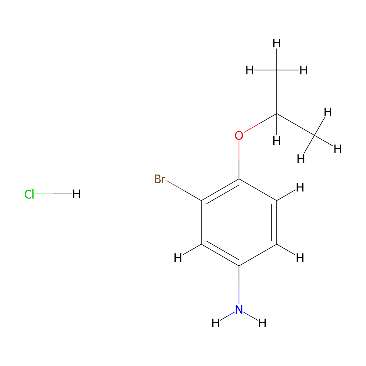 3-Bromo-4-(propan-2-yloxy)aniline hydrochloride molecular structure, CAS 1394040-59-5