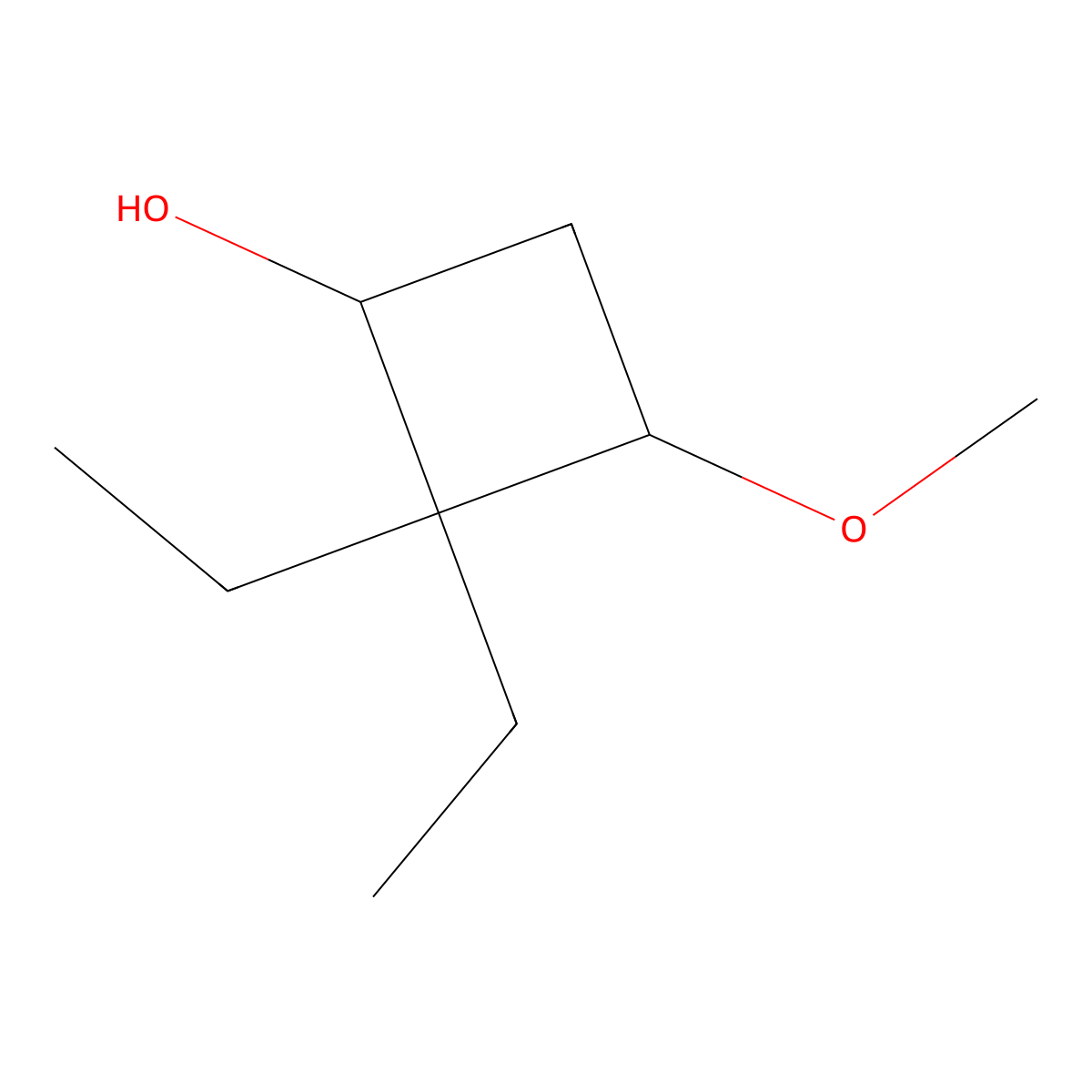 2,2-Diethyl-3-methoxycyclobutan-1-ol molecular structure, CAS 1394040-66-4