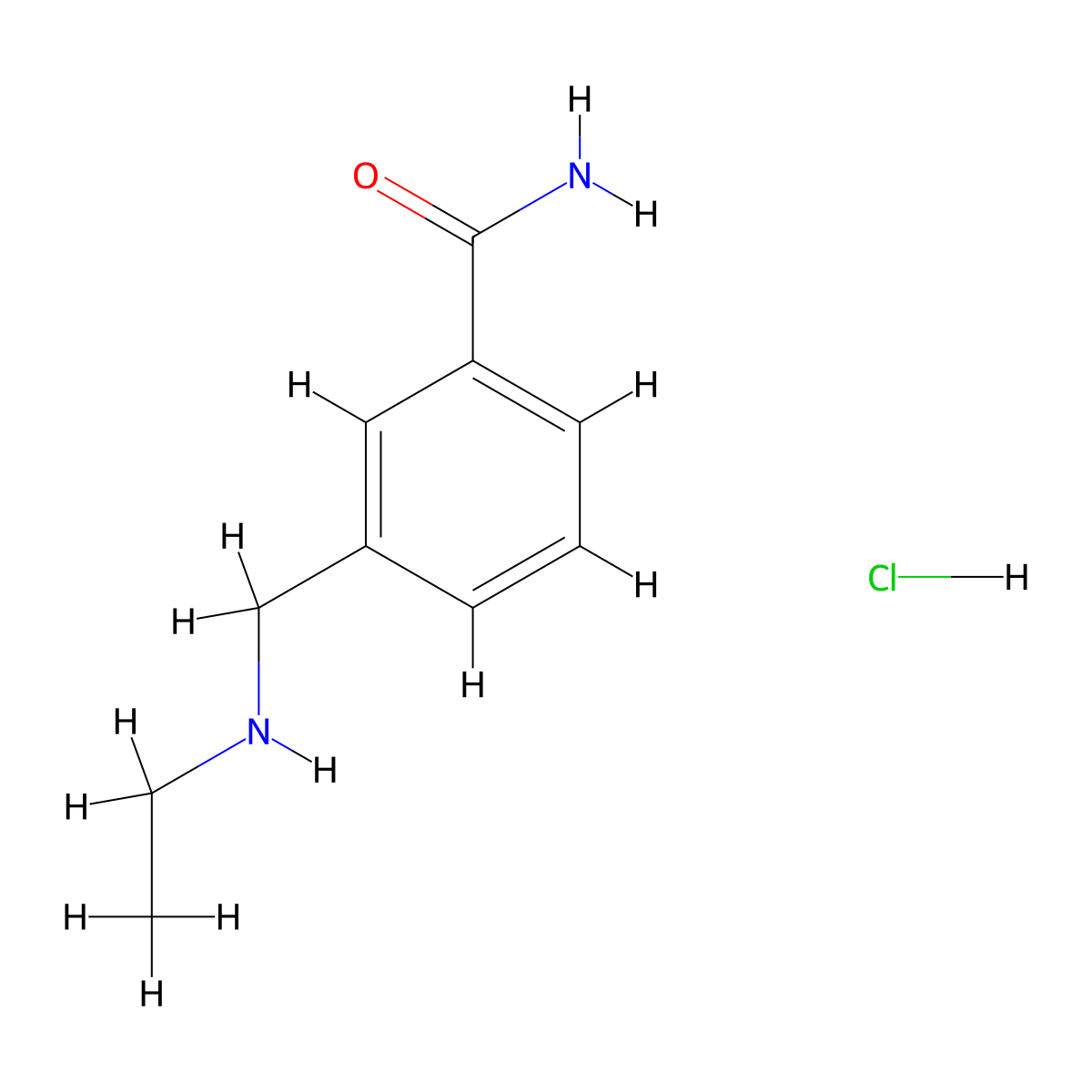 3-[(Ethylamino)methyl]benzamide hydrochloride molecular structure, CAS 1394040-70-0