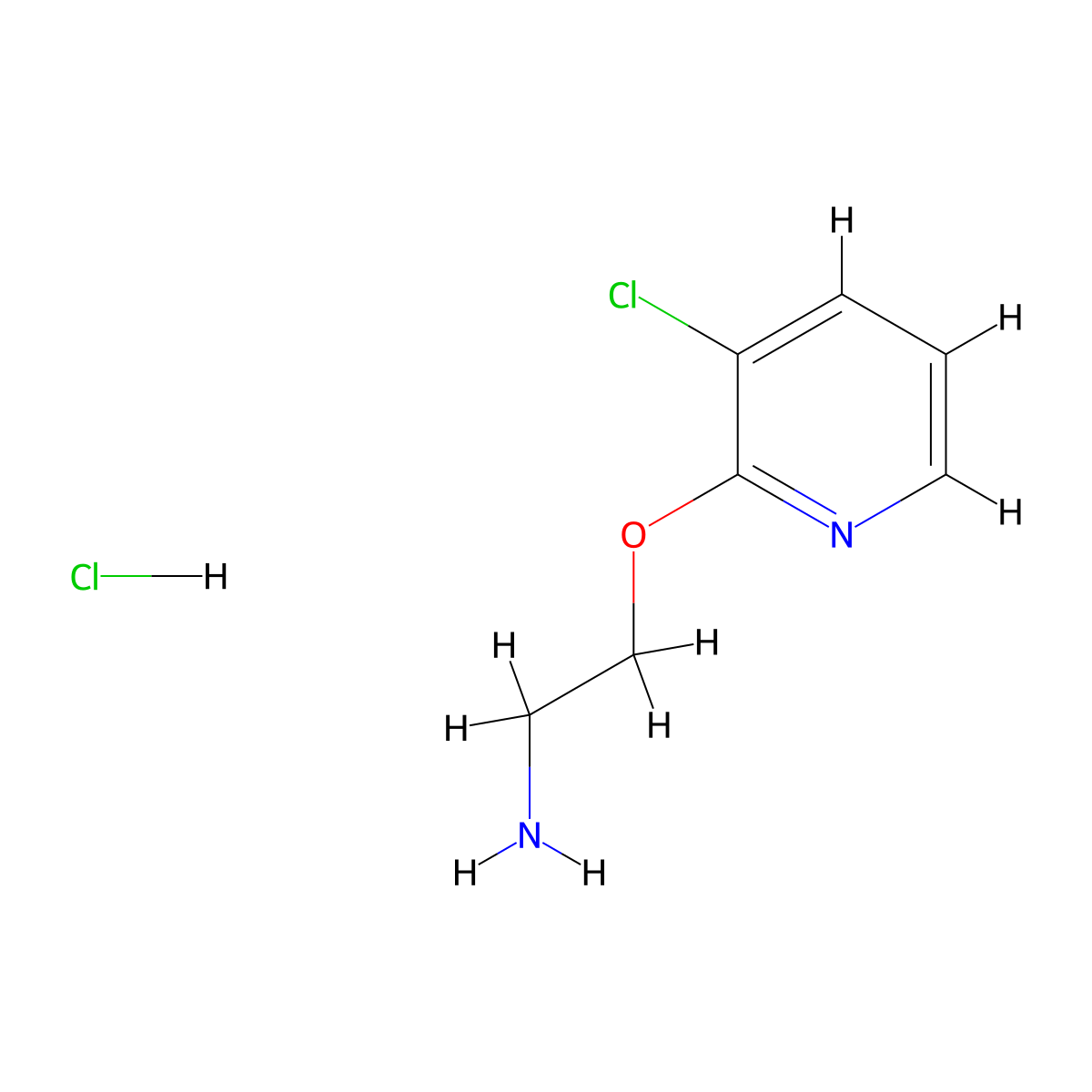 2-(2-Aminoethoxy)-3-chloropyridine hydrochloride molecular structure, CAS 1394040-72-2