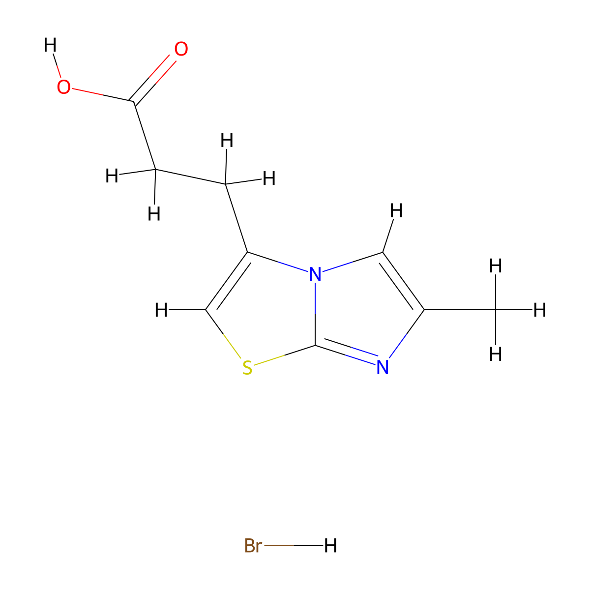 3-{6-Methylimidazo[2,1-b][1,3]thiazol-3-yl}propanoic acid hydrobromide molecular structure, CAS 1394040-73-3