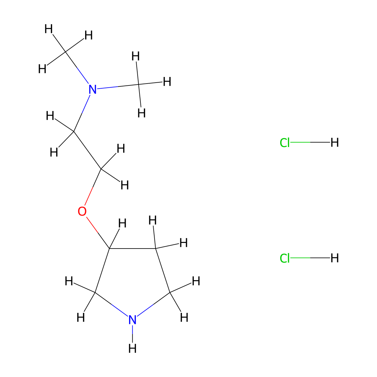 Dimethyl[2-(pyrrolidin-3-yloxy)ethyl]amine dihydrochloride molecular structure, CAS 1394040-74-4