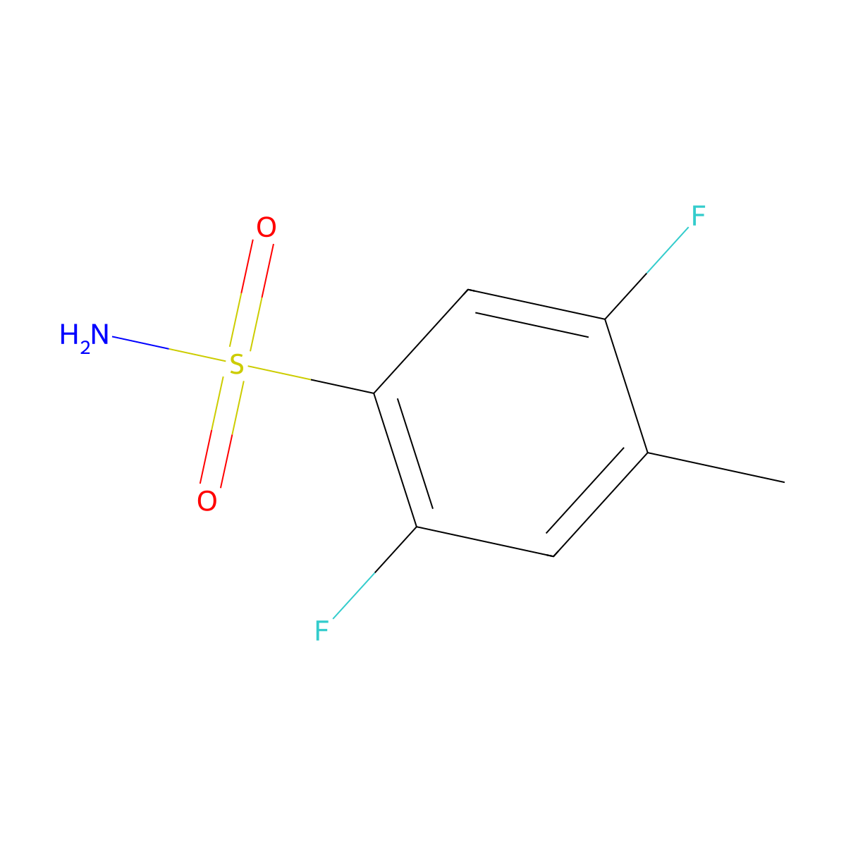 2,5-Difluoro-4-methylbenzene-1-sulfonamide molecular structure, CAS 1394040-77-7