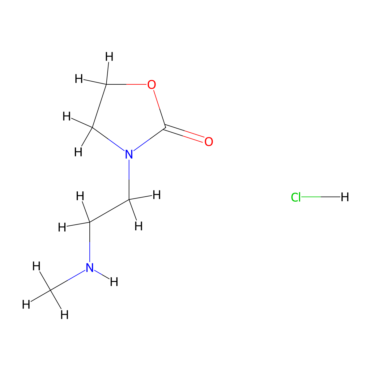 3-(2-(Methylamino)ethyl)-1,3-oxazolidin-2-one hydrochloride molecular structure, CAS 1394040-78-8