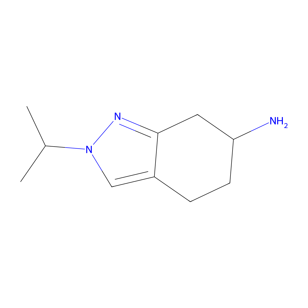 2-(propan-2-yl)-4,5,6,7-tetrahydro-2H-indazol-6-amine molecular structure, CAS 1394040-79-9