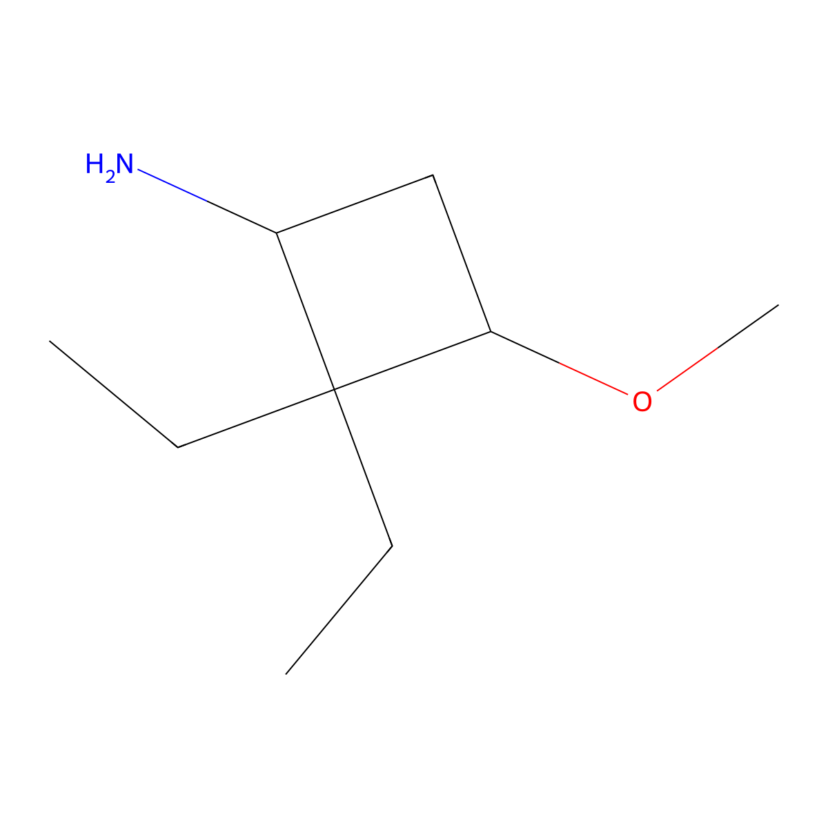2,2-Diethyl-3-methoxycyclobutan-1-amine molecular structure, CAS 1394040-85-7