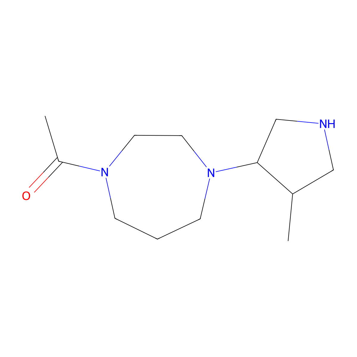 1-[4-(4-Methylpyrrolidin-3-yl)-1,4-diazepan-1-yl]ethan-1-one molecular structure, CAS 1394040-89-1