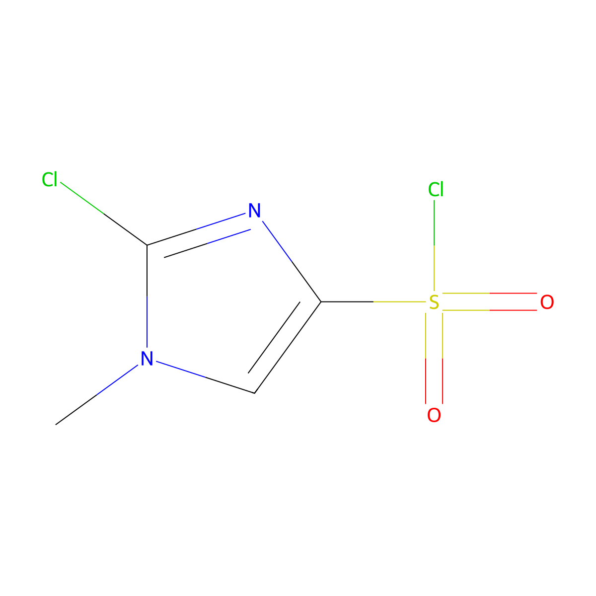 2-chloro-1-methyl-1H-imidazole-4-sulfonyl chloride molecular structure, CAS 1394040-91-5