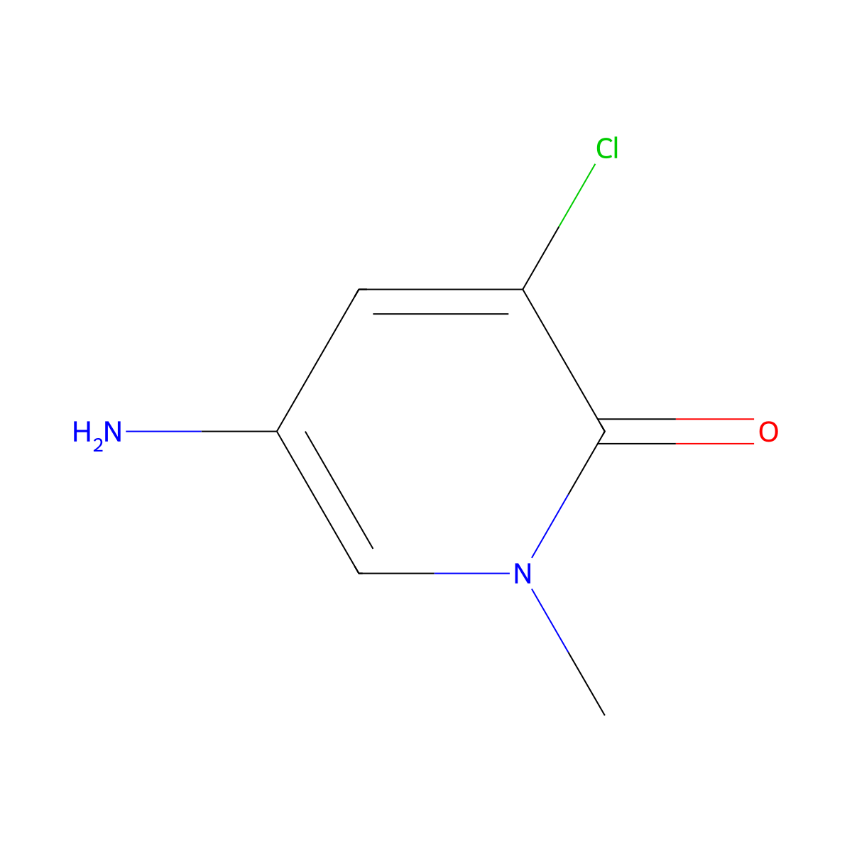 5-Amino-3-chloro-1-methyl-1,2-dihydropyridin-2-one molecular structure, CAS 1394040-94-8