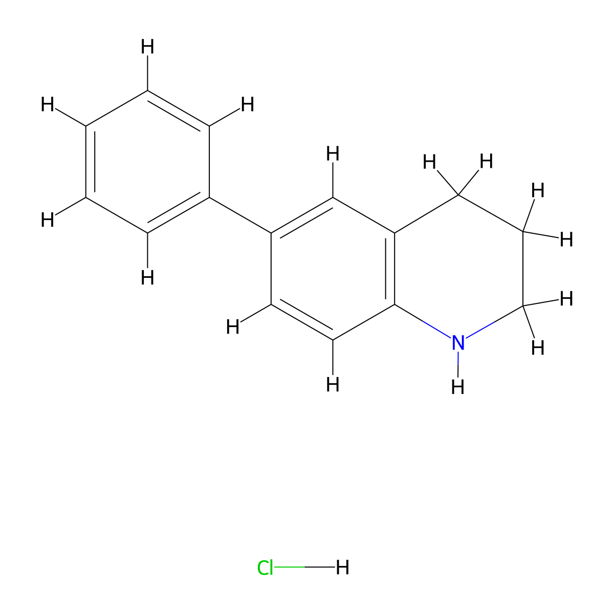 6-Phenyl-1,2,3,4-tetrahydroquinoline hydrochloride molecular structure, CAS 1394040-95-9
