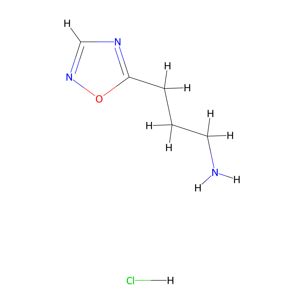 3-(1,2,4-Oxadiazol-5-yl)propan-1-amine hydrochloride molecular structure, CAS 1394040-98-2