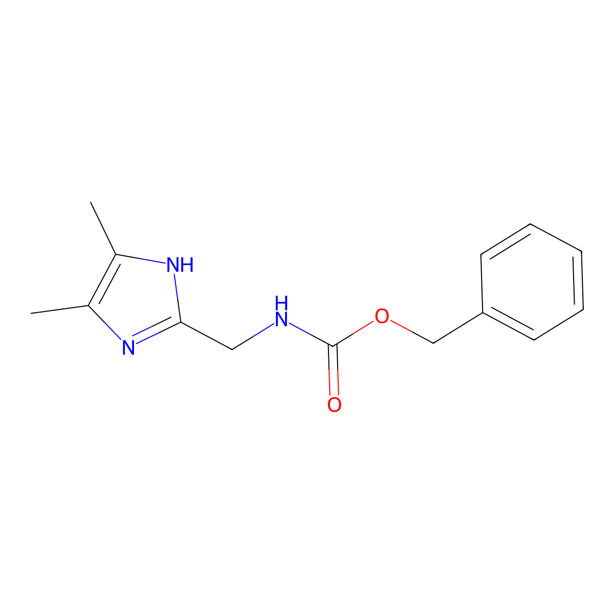 benzyl N-[(4,5-dimethyl-1H-imidazol-2-yl)methyl]carbamate molecular structure, CAS 1394040-99-3