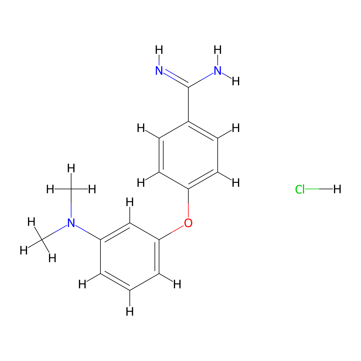 4-[3-(Dimethylamino)phenoxy]benzene-1-carboximidamide hydrochloride molecular structure, CAS 1394041-01-0