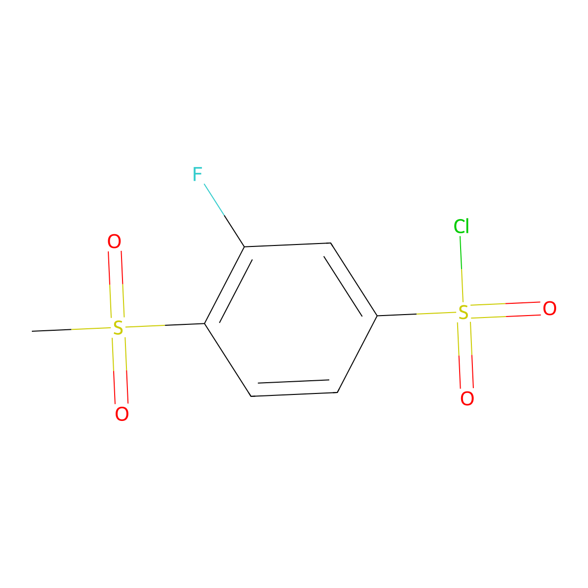 3-Fluoro-4-methanesulfonylbenzene-1-sulfonyl chloride molecular structure, CAS 1394041-07-6