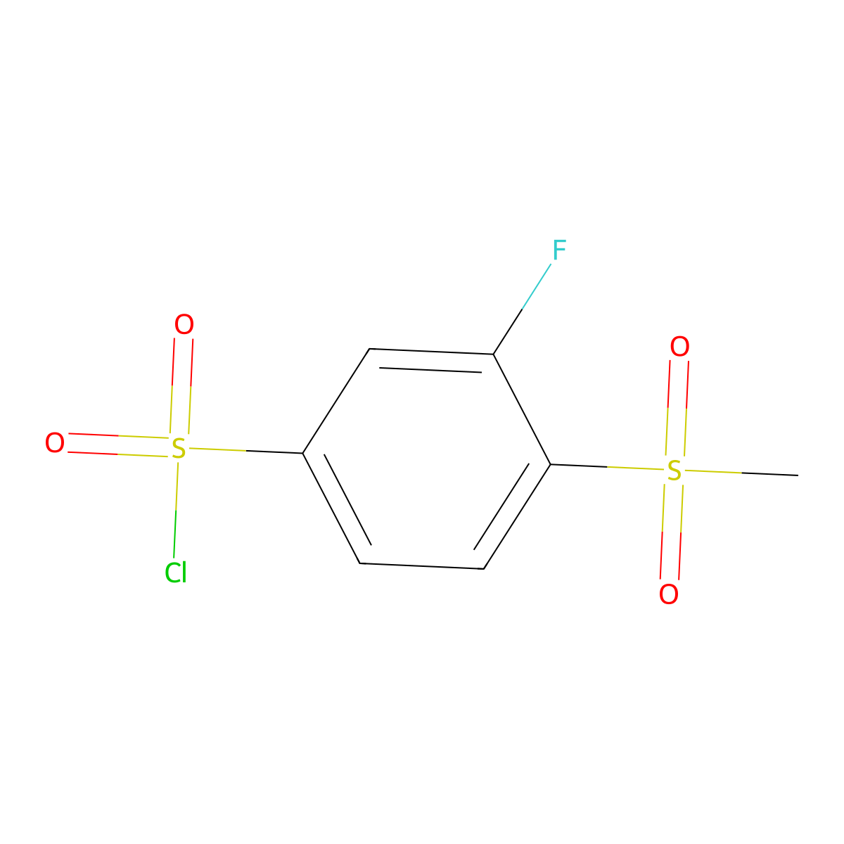 3-Fluoro-4-methanesulfonylbenzene-1-sulfonyl chloride molecular structure, CAS 1394041-07-6