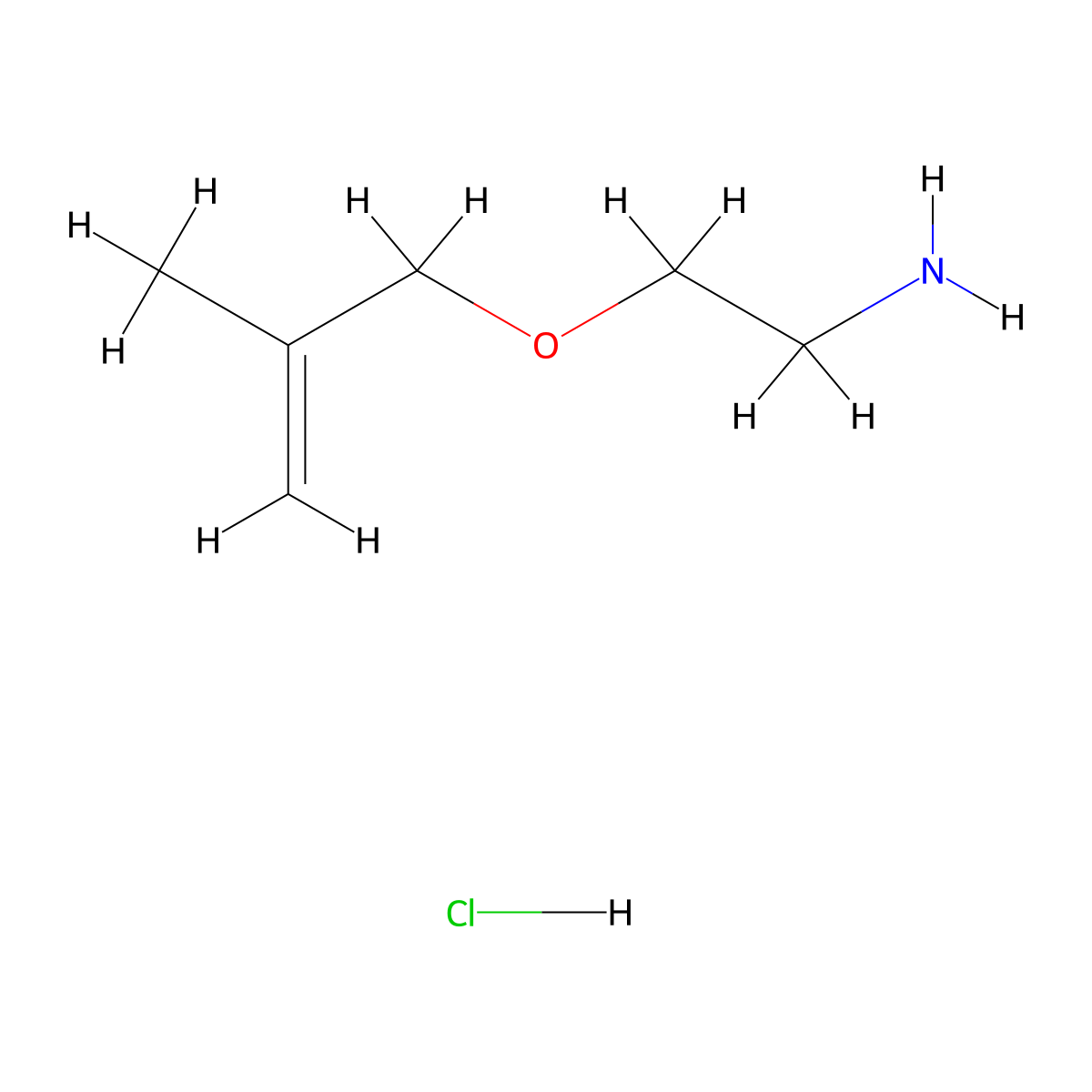 2-[(2-Methylprop-2-en-1-yl)oxy]ethan-1-amine hydrochloride molecular structure, CAS 1394041-09-8