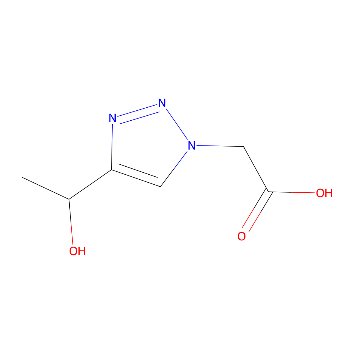 2-[4-(1-hydroxyethyl)-1H-1,2,3-triazol-1-yl]acetic acid molecular structure, CAS 1394041-14-5
