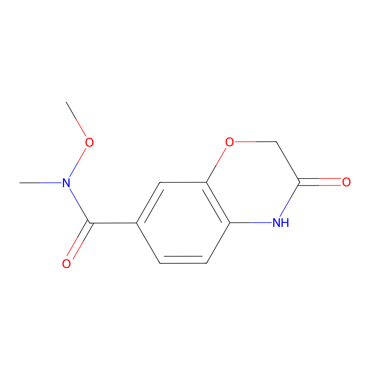 N-methoxy-N-methyl-3-oxo-3,4-dihydro-2H-1,4-benzoxazine-7-carboxamide molecular structure, CAS 1394041-17-8