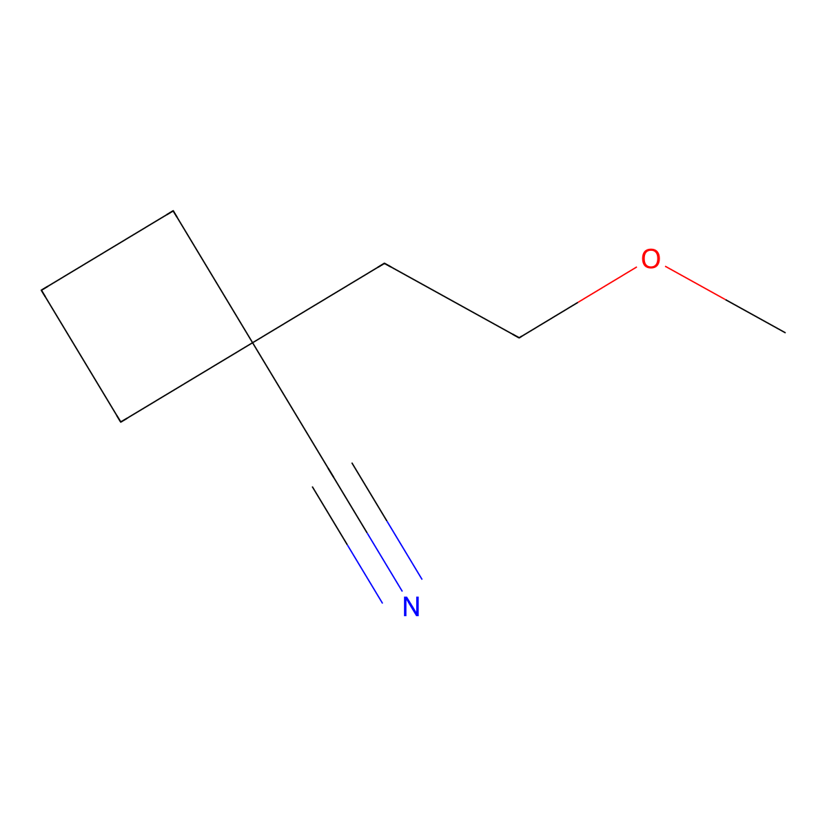 1-(2-Methoxyethyl)cyclobutane-1-carbonitrile molecular structure, CAS 1394041-18-9