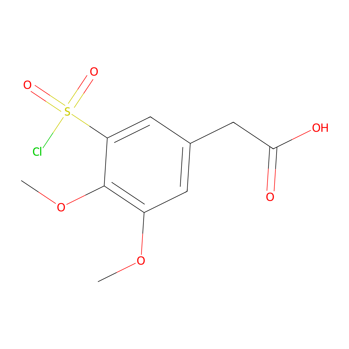 2-(3-(Chlorosulfonyl)-4,5-dimethoxyphenyl)acetic acid molecular structure, CAS 1394041-20-3