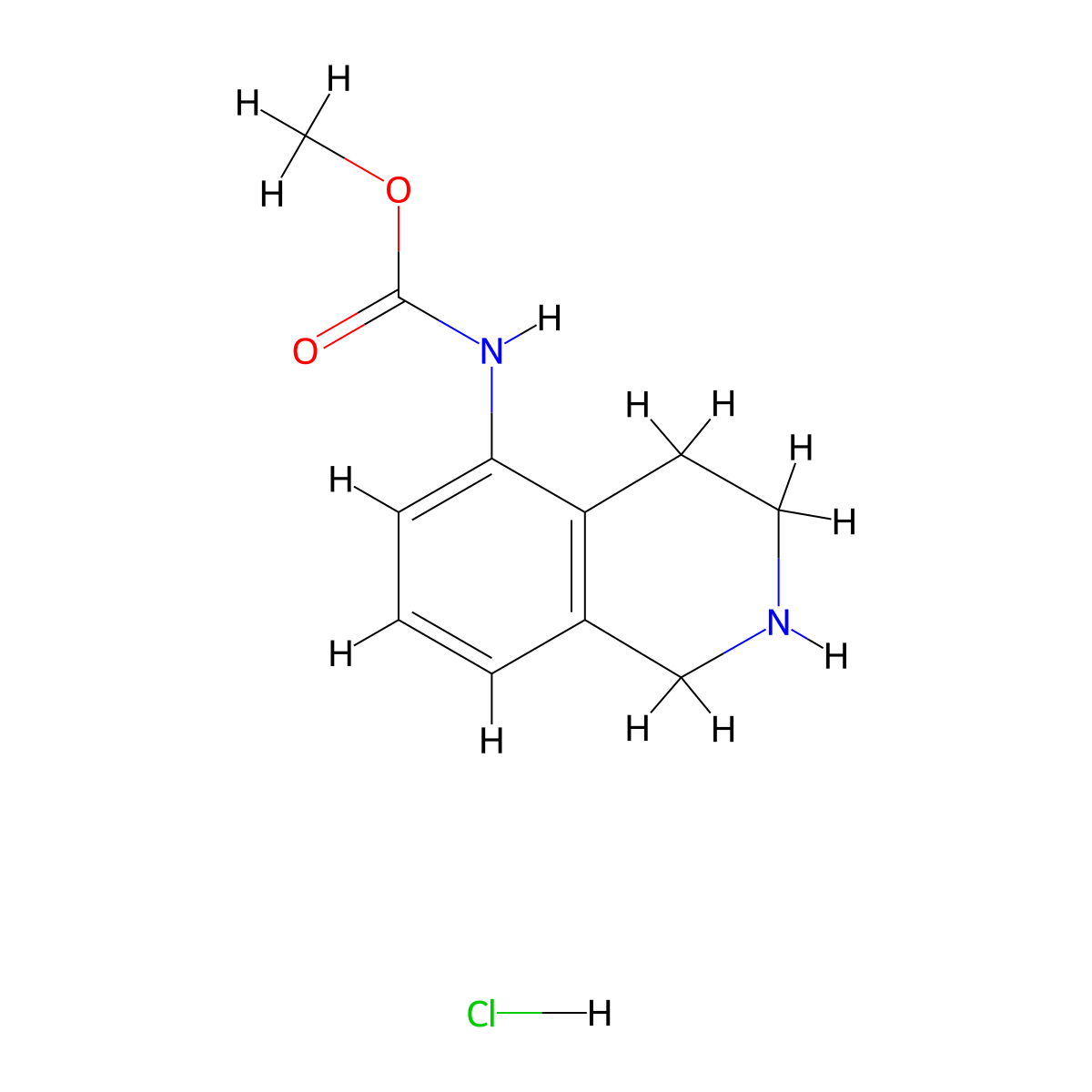 methyl N-(1,2,3,4-tetrahydroisoquinolin-5-yl)carbamate hydrochloride molecular structure, CAS 1394041-21-4
