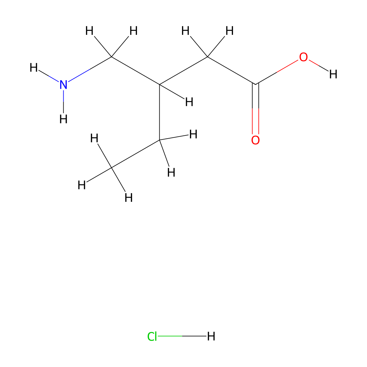 3-(Aminomethyl)pentanoic acid hydrochloride molecular structure, CAS 1394041-23-6