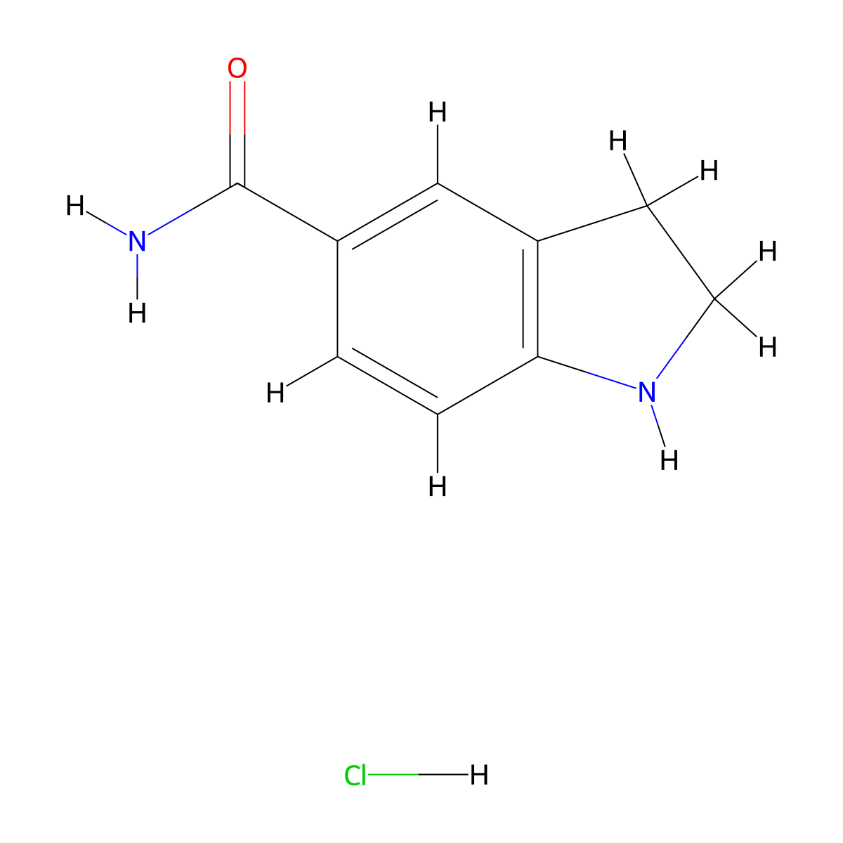 2,3-dihydro-1H-indole-5-carboxamide hydrochloride molecular structure, CAS 1394041-29-2