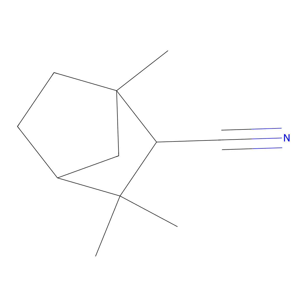 1,3,3-Trimethylbicyclo[2.2.1]heptane-2-carbonitrile molecular structure, CAS 1394041-30-5