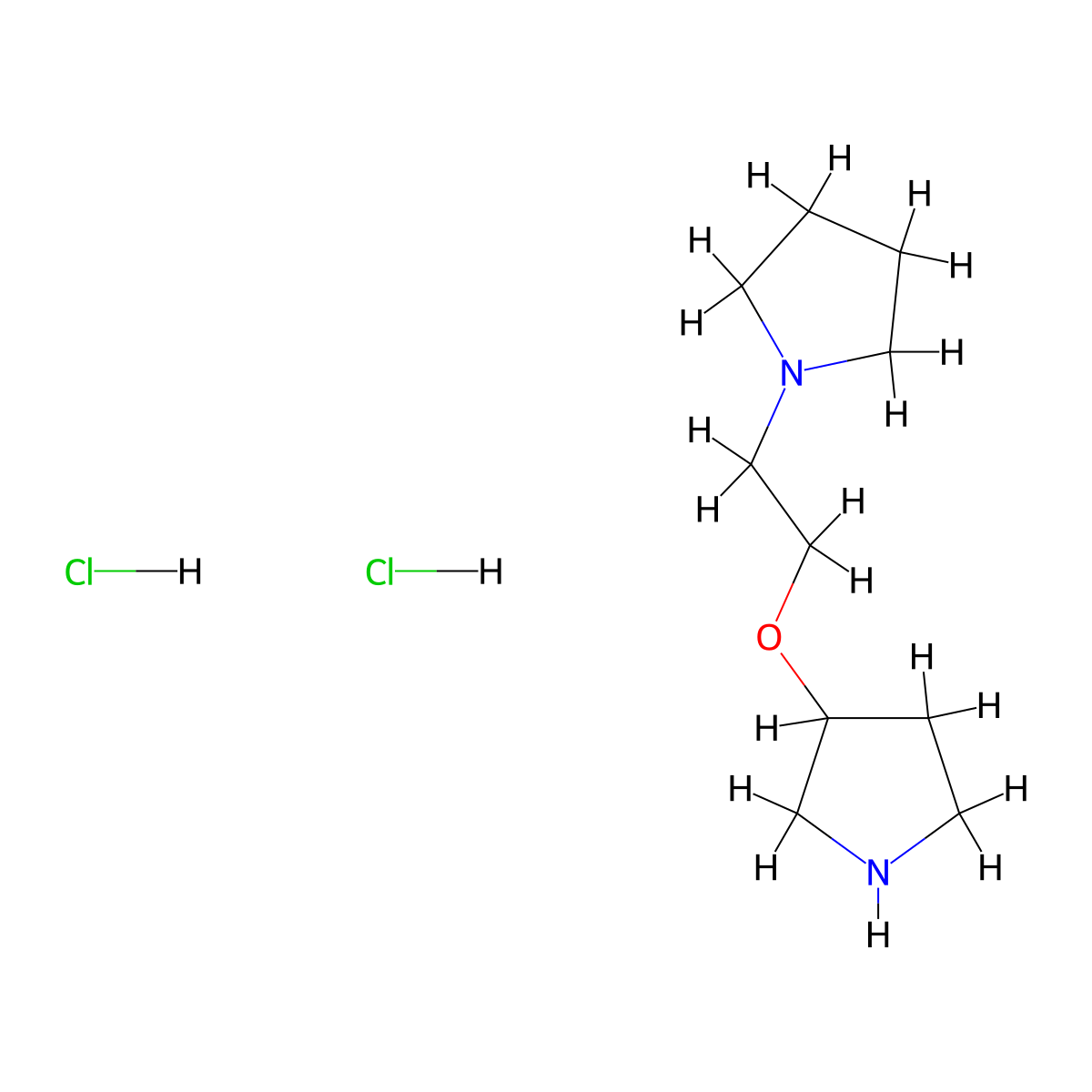 1-(2-(Pyrrolidin-3-yloxy)ethyl)pyrrolidine dihydrochloride molecular structure, CAS 1394041-33-8