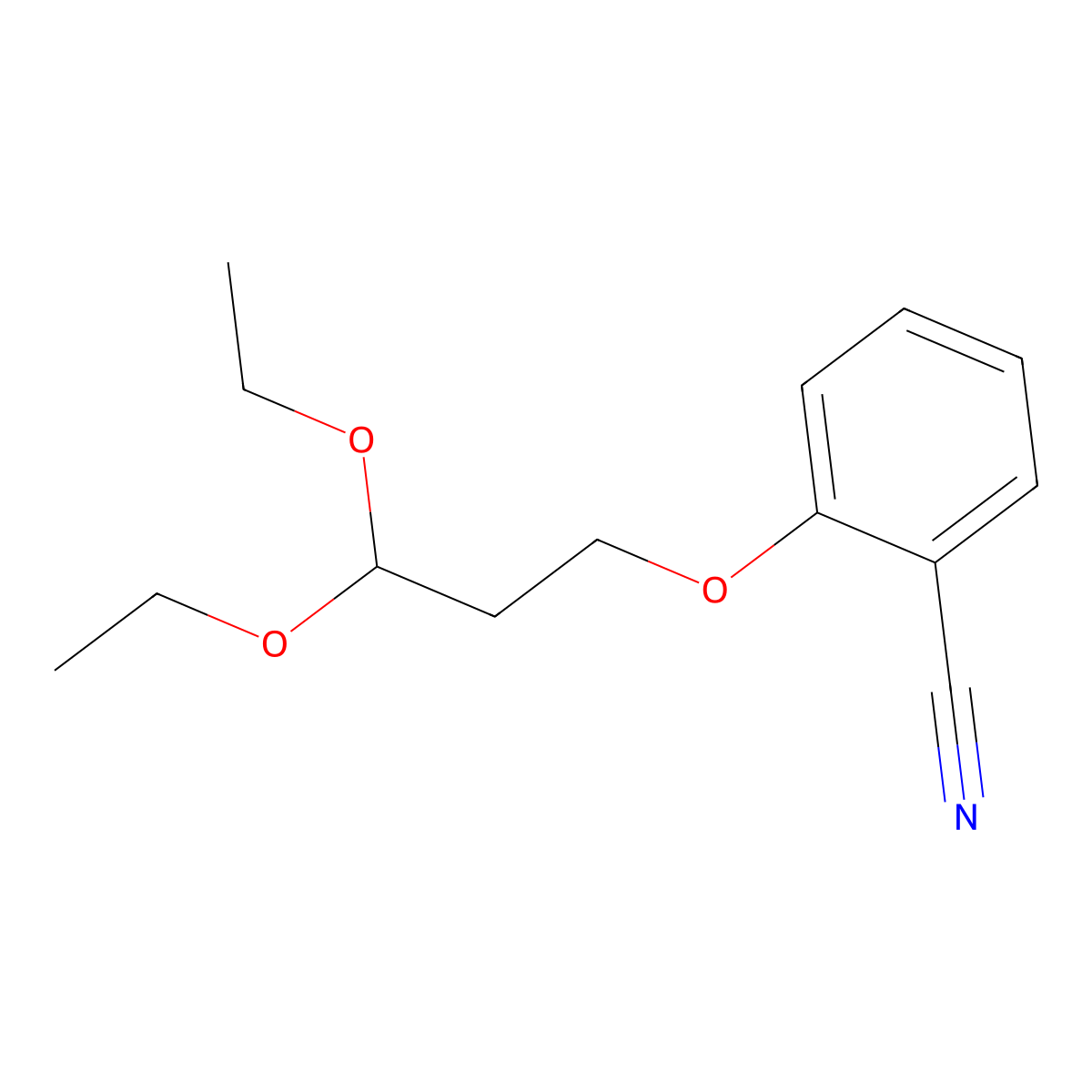 Benzonitrile, 2-(3,3-diethoxypropoxy)- molecular structure, CAS 1394041-34-9