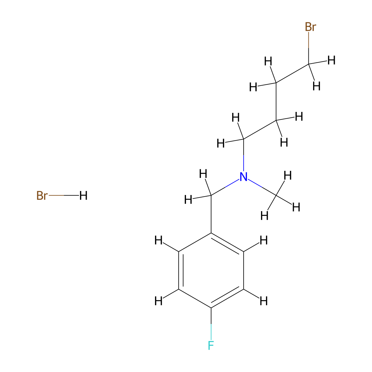 (4-Bromobutyl)[(4-fluorophenyl)methyl]methylamine hydrobromide molecular structure, CAS 1394041-40-7