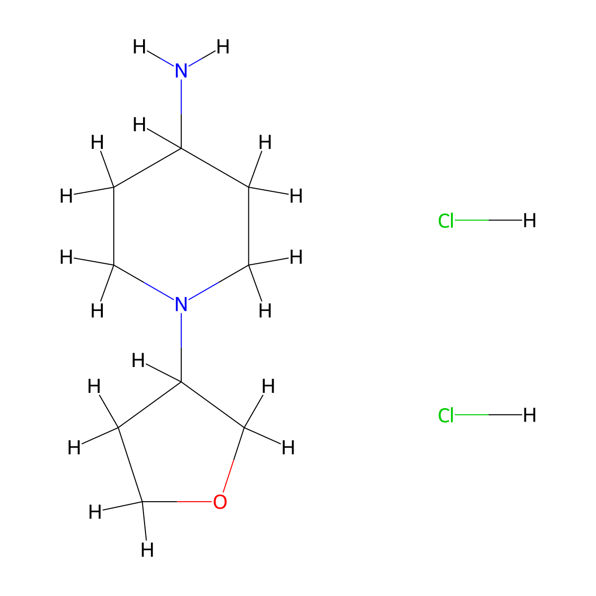 1-(Oxolan-3-yl)piperidin-4-amine dihydrochloride molecular structure, CAS 1394041-44-1
