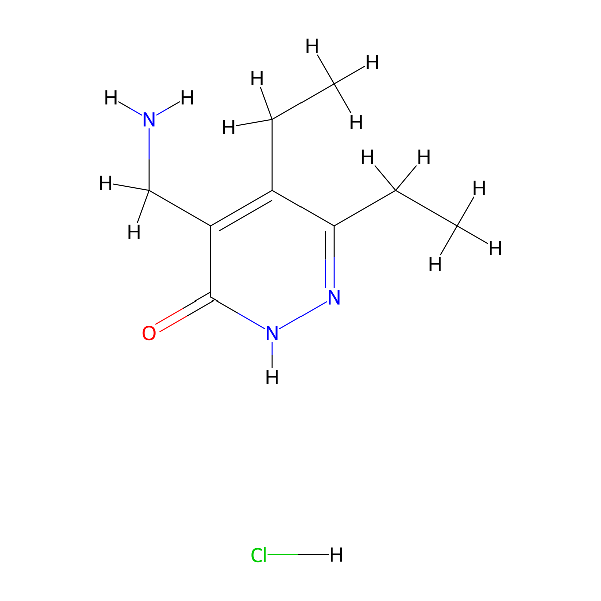 4-(Aminomethyl)-5,6-diethyl-2,3-dihydropyridazin-3-one hydrochloride molecular structure, CAS 1394041-48-5
