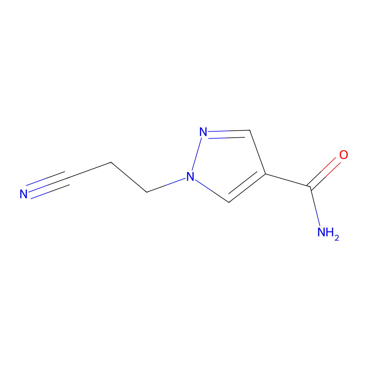1-(2-cyanoethyl)-1H-pyrazole-4-carboxamide molecular structure, CAS 1394041-54-3