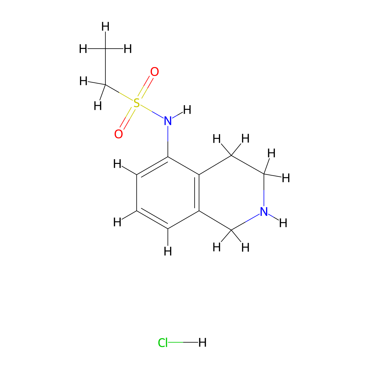 N-(1,2,3,4-tetrahydroisoquinolin-5-yl)ethane-1-sulfonamide hydrochloride molecular structure, CAS 1394041-56-5