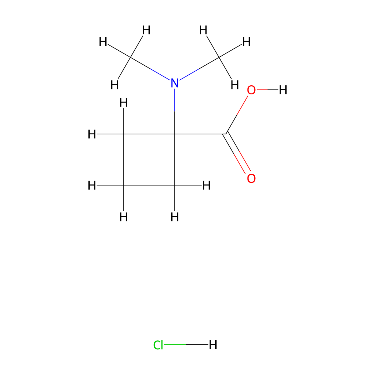 1-(Dimethylamino)cyclobutane-1-carboxylic acid hydrochloride molecular structure, CAS 1394041-58-7