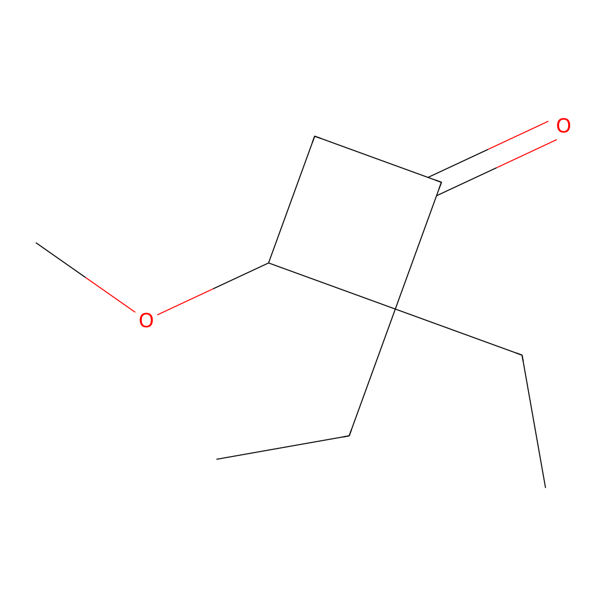 2,2-Diethyl-3-methoxycyclobutan-1-one molecular structure, CAS 1394041-64-5