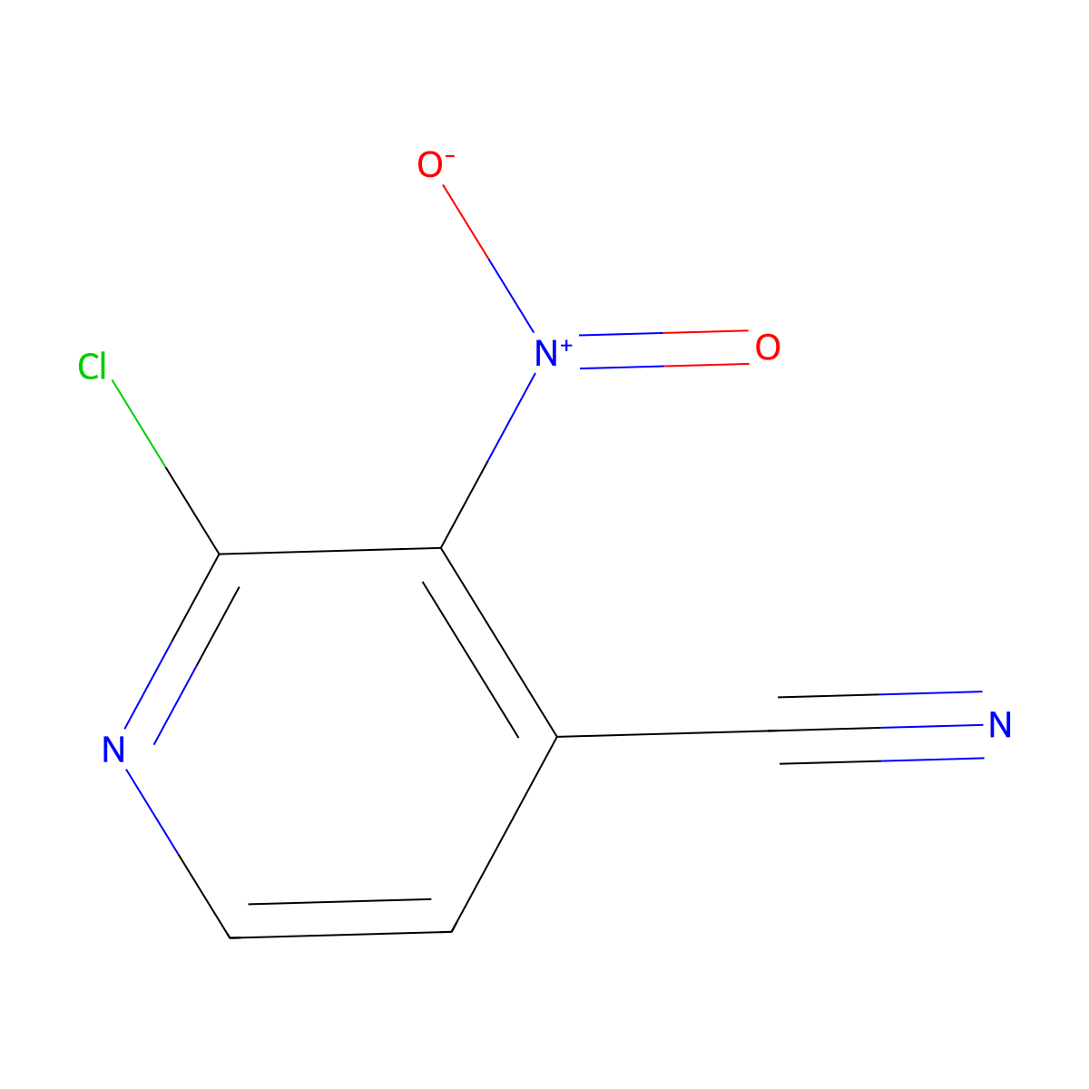 2-Chloro-3-nitropyridine-4-carbonitrile molecular structure, CAS 1394041-65-6