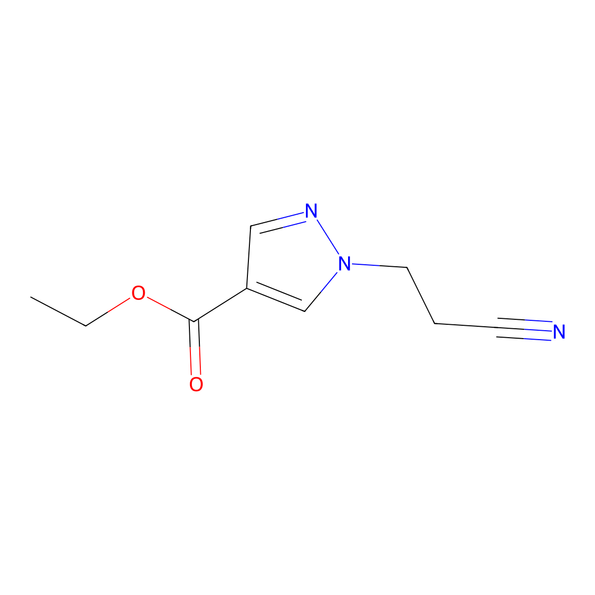 ethyl 1-(2-cyanoethyl)-1H-pyrazole-4-carboxylate molecular structure, CAS 1394041-66-7