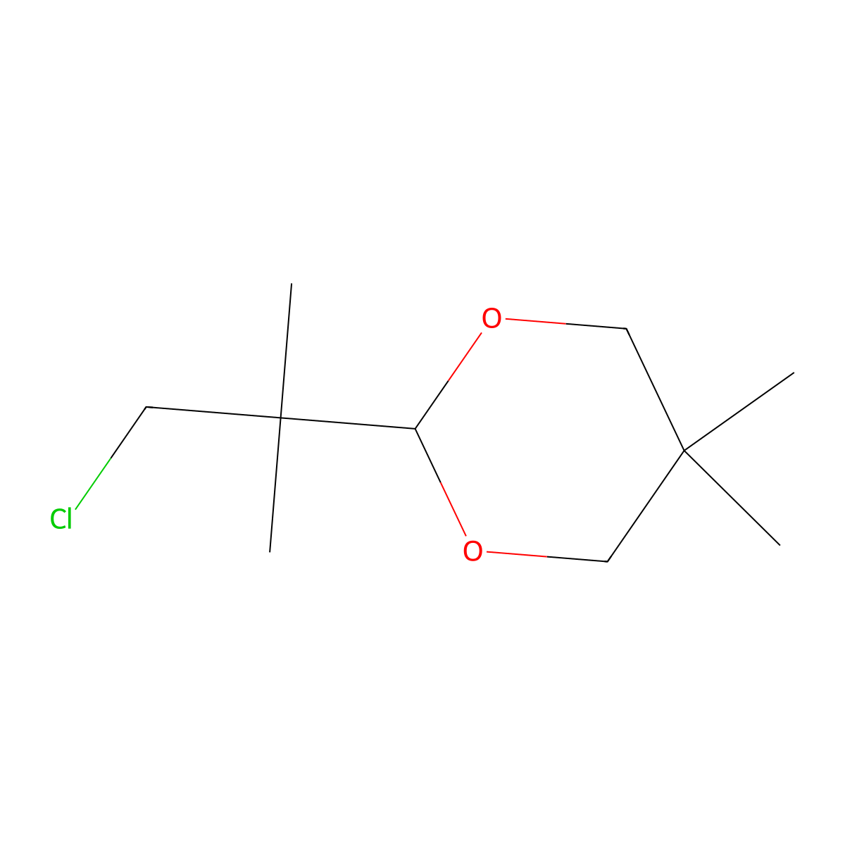 2-(1-Chloro-2-methylpropan-2-yl)-5,5-dimethyl-1,3-dioxane molecular structure, CAS 1394041-67-8